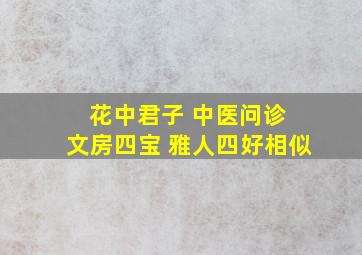 花中君子 中医问诊 文房四宝 雅人四好相似